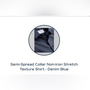Charles Tyrwhitt Semi Spread Non Iron Stretch - Denim Blue (18in - 37in)